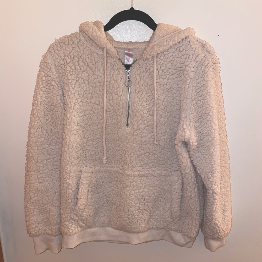 QUARTER ZIP SHERPA HOODIE